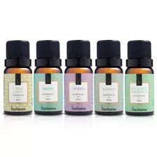 Kit 5 Essências Via Aroma 10ml Para Aromatizador E Difusor