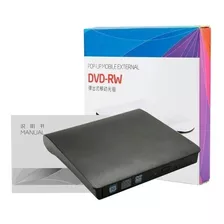 Gravador Externo Leitor De Dvd Cd Slim Preto Usb 3.0 Dvd Rw