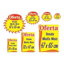 350 Cartaz Oferta Splash Promoção Amarelo Liso Mercado Loja