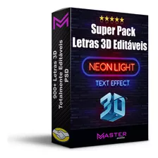 Super Pack + De 900 Letras 3d Psd Editávies + Fontes + Bônus