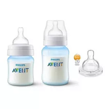 Kit Doble Anticólico Avent Blue, Botella De 125 Ml Y 260 Ml Sin Diseño