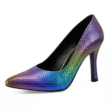 Zapatilla Cerrada Miracol Stilettos Metalico Multicolor 2/7