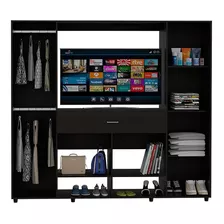 Closet Manila Z-200n 7 Puertas Tv46 Wengue Color Negro