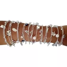 Atacado 25 Pulseiras Folheadas A Prata Revenda + Brinde 