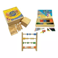 Material Dourado 611pçs + Ábaco Fechado + Escala Cuisenaire