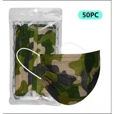 Cubrebocas Militar Verde Camuflaje Tricapa Termosellado 