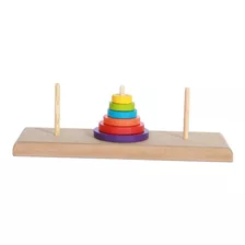 Torre De Hanói Em Madeira Educativo Wood Toy Tower Hanoi