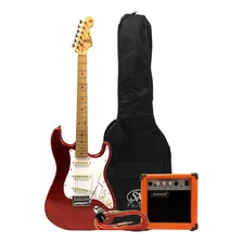 Combo Guitarra Eléctrica Stratocaster Sx Amplificador Funda