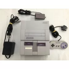 Vídeo Game Antigo Super Nintendo Controle E Fonte Original