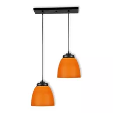 Lampara Campana Colgante De Plástico - 2 Luces - Naranja