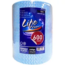 600 Panos Multiuso Limpeza Perfex Perflex Bobina Picot Azul