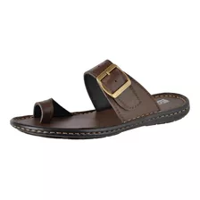 Chinelo Masculino Casual Couro Verão Davinci 803 Rs