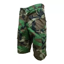 Bermuda De Combate Cargo C/cierre Camuflado Woodland-selva