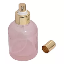 Porta Perfume 170ml Vidro Rosa Transparente Spray Metal R/28