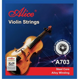 Encordado De Violin 4/4 Alice De Acero