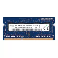 Memoria Ram Color Azul 4gb 1rx8 Pc3l -12800s -11 - 12- -b4 Sk Hynix Hmt451s6bfr8a-pb No Aa