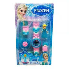 Relógio Digital Infantil Frozen Elsa + Boneco Do Persongem