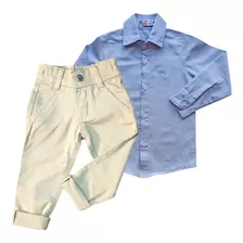 Roupa Social Infantil Menino Camisa + Calça Tamanho 1 Ao 8