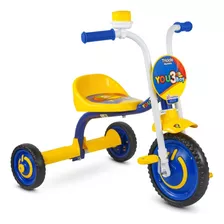 Triciclo Masculino Em Aluminio Azul/amarelo Motoca Infantil