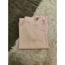 Sweater Pullover Rosa Detalles De Cierres Nuevo Talle Unico