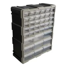 Organizador De Pequeñas Piezas 39 Cajones, Negro