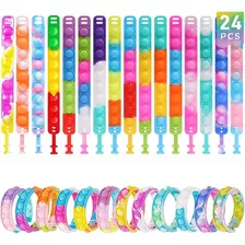 Pulsera Pop It Juguete Antiestrés Sensorial Infantil 24pcs