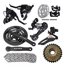 Kit 21v Câmbios Rapid Fire Catraca Coroa + Freio Disco Bike