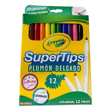 Plumones Crayola Super Tips Delgados Lavables C/12 Pz