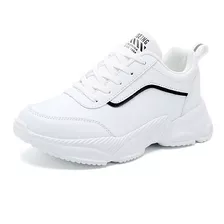 Zapatillas De Tenis Cómodas De Cuero Casual Para Mujer