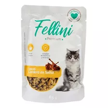 Snack Húmedo Fellini Alimento Cordero En Salsa 85gr Gato