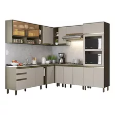 Cozinha Modulada Canto 11 Peças Connect Duna/cristal - Henn Cor Branco