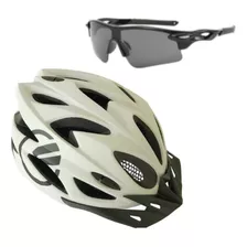 Capacete Ciclismo De Segurança C/ Luz Led + Óculos Esportivo