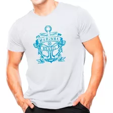 Camiseta Estampada Marinha Do Brasil | Branca E Azul - Atack