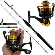 Kit Pesca Barato Vara Maciça 1,65m Molinete 5000 Drag 14 Kgs