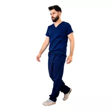 Conjunto Pijama Cirurgico Scrub Masculino Azul Marinho
