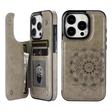 Vaburs Funda Compatible Con Phone 15 Pro Con Tarjetero Y D