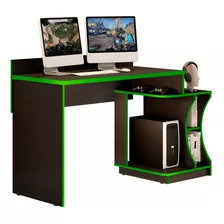 Mesa Gamer Preto/verde - Valdemóveis