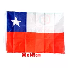 Bandera Chilena 90x145 Cm Chile Fiestas Patrias Borde Cosido