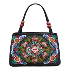 Bolso De Mano Con Diseño Bordado Floral Para Dama Artesanal