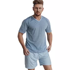Pijama Masculino Plus Sise Camiseta Manga Curta E Shorts