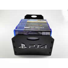 Porta Jogos Organizador Playstation 3, 4 E 5 Preto Em Mdf