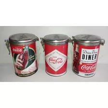 Lote 3 Latas Coca Cola Original C/ Tampa E Trava Litografada