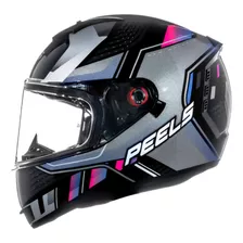 Capacete Icon Force Preto Brilho/cyber Com Óculos Interno