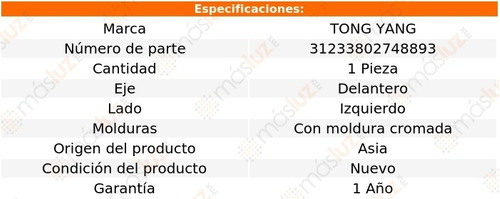 Rejilla Defensa Del Izq C/mold Crom Chevrolet Malibu 13/15 Foto 2