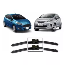 Kit Limpador Parabrisas New Fiesta 2010 A 2017 Dianteiros Silicone