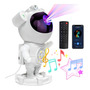 Luminária Projetor Noturno Robô Astronauta Led Usb Bluetooth Som Controle Remoto Branco Preto Bivolt 127v 220v 127/220v
