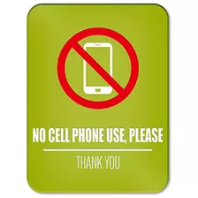 Cartel De No Se Permiten Teléfonos Celulares Verde, ...