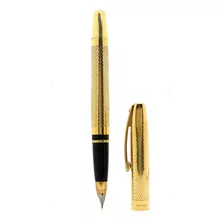 Caneta Sheaffer Folheada A Ouro 18k Tinteiro Dourada Usada