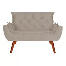 Namoradeira Opala Decorativa Suede Creme Kasa Sofa Promo Desenho Do Tecido Suede Creme 1007