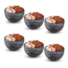 Kit 6 Cumbuca 300 Ml Bowl Ramekin Tigela Açai Pedra Sabão 